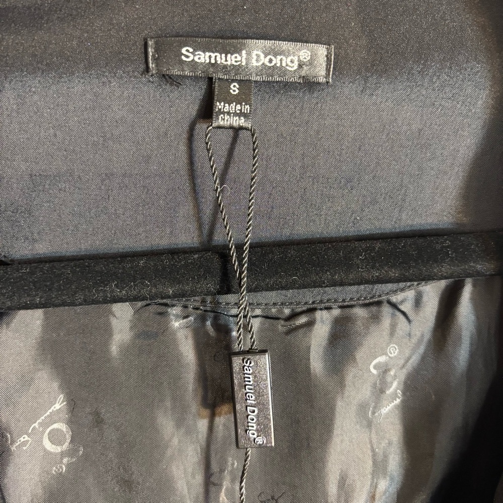 SAMUEL DONG Sz S Jacket Embroidered Roses Funnel Neck Zipper Closure Pockets NEW - Picture 8 of 13